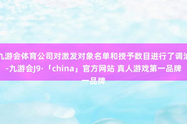 九游会体育公司对激发对象名单和授予数目进行了调治-九游会J9·「china」官方网站 真人游戏第一品牌